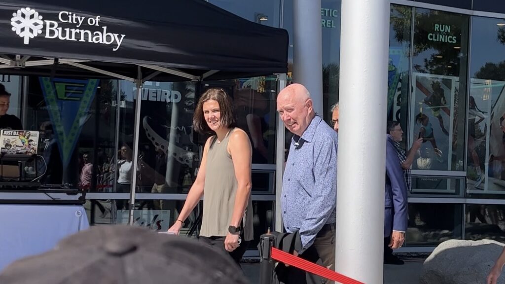 Christine Sinclair and Mayor Mike Hurley